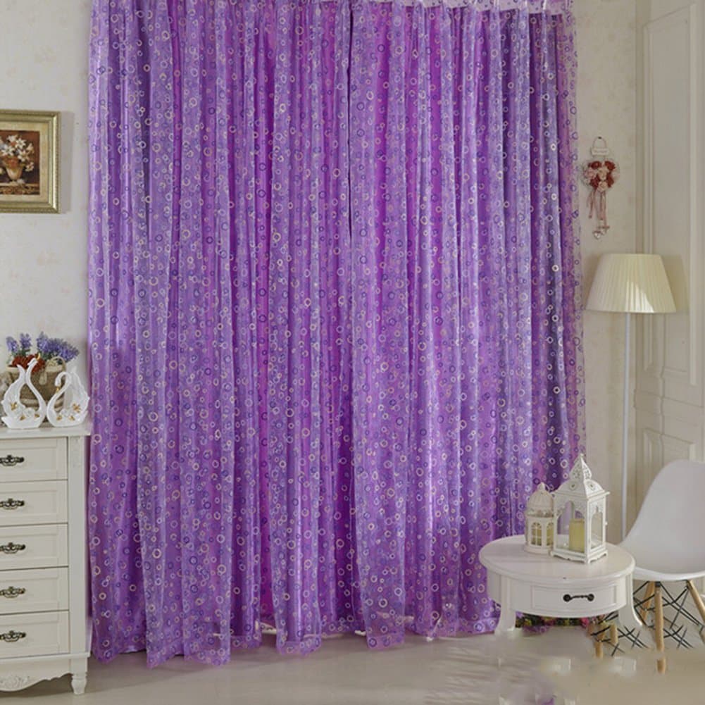 Mercu Bubble Pattern Room Voile Window Curtains Sheer Panel Drapes Curtains