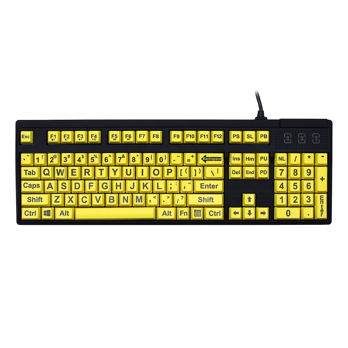 Max Keyboard Nighthawk Large Print Mechanical Keyboard - Cherry MX Blue (Nighthawk Yellow Large Print)