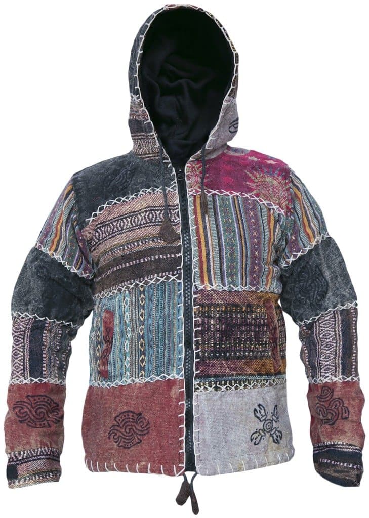 Little Kathmandu Men's Sunmoon Stonewashed Cotton Patchwork Jacket