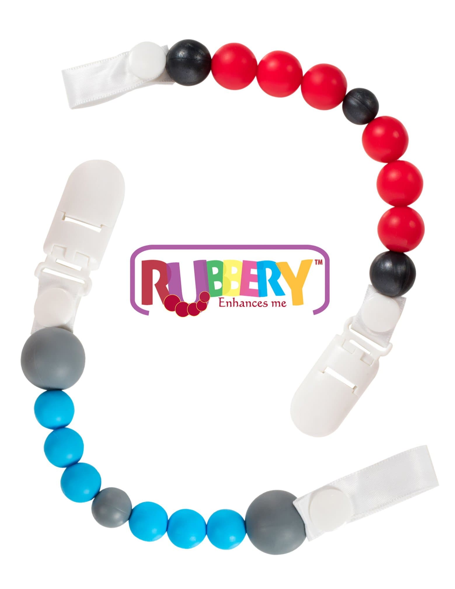 Silicone pacifier clip teething beads holder binky