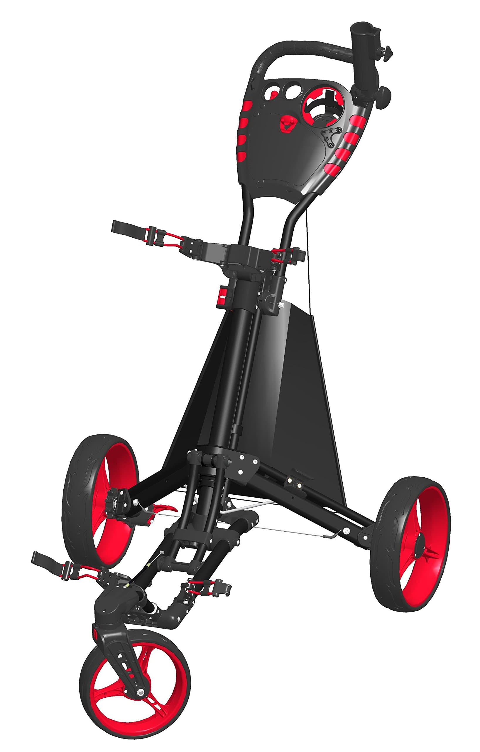 Easy Drive Golf Push Cart, Black/Red