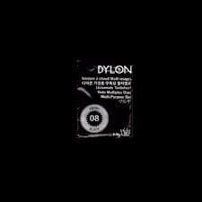 Dylon Multi-purpose Dye#8 Ebony Black Color 5.8 G. For Cotton, Linin, Wool, Nylon, Wood, Button, Plastic, Shell, Feather, Dried Flower Etc.