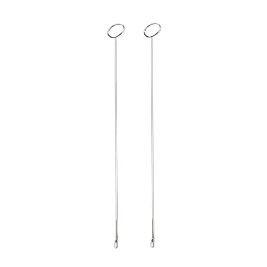 TINY DEAL 2PCS Stainless Steel Loop Turner Sewing Hook Tool DIY Knitting Accessories