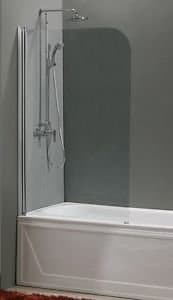 Bathroombarry Bath/Shower Screen 4mm - Rounded Edge -Pivot Action - Chrome Finish