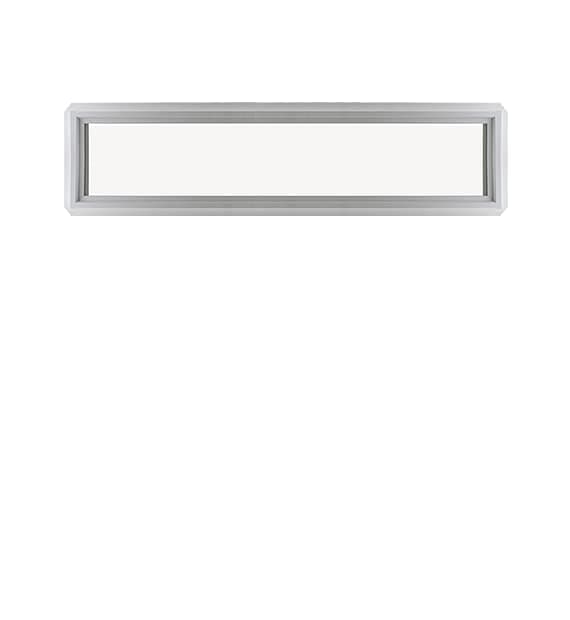 Double Pane 60" x 12" Transom Window Double Pane Tempered Low-E Glass White Vinyl Frame