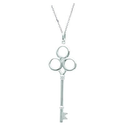 3 Leaf Clover Pendant in White Gold