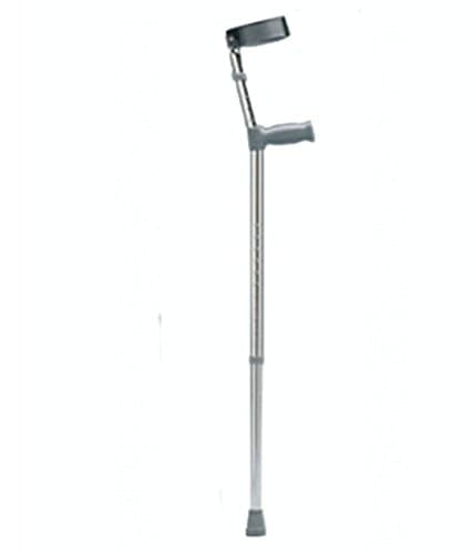 Elbow Support Light Weight Adjustable Aluminium Walking Stick - Universal - Grey