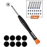 8 Pack Rubber Case Feet + 2 Set (20pcs) Repair Replacement Screws Set + One Phillips Screwdriver Compatible with MacBook Pro for A1278 A1286 A1297, 2009 2010 2011 and 2012 Version