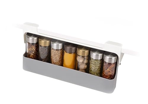 Authentic Joseph Joseph Polypropylene Spice Storage Cupboard Store Under Shelf Spice Rack Size: 32 x 13.5 x 9.3 cm Grey 85147