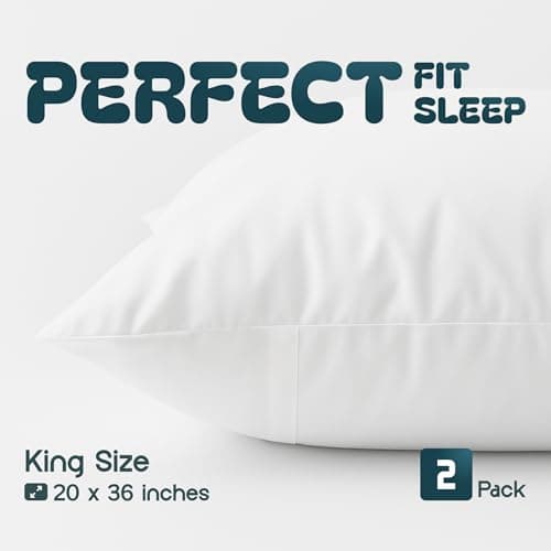 White Classic Pillow Protector Standard Size Zippered Pillow Cases (2 Pieces, Standard 20" x 27")
