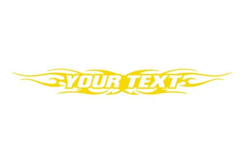 Sticky Creations - Design #116 Your Custom Text Personalized Customized Lettering Tribal Flame Windshield Decal Sticker Vinyl Graphic Back Window Banner Car Truck SUV | 36"x4.25" - Yellow