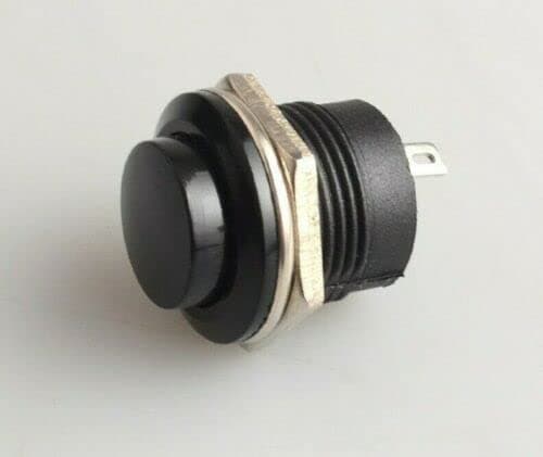 Black Momentary Push Button Switch – 12v 5A Screen Wash Horn Kit/Classic Car