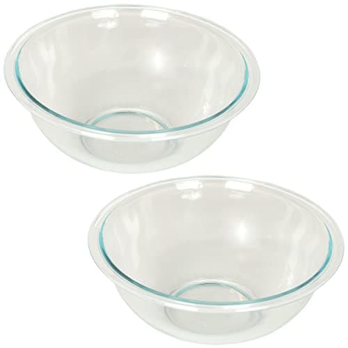 Pyrex Prepware 2-1/2-Quart Rimmed Mixing Bowl, Clear (Pack of 2)