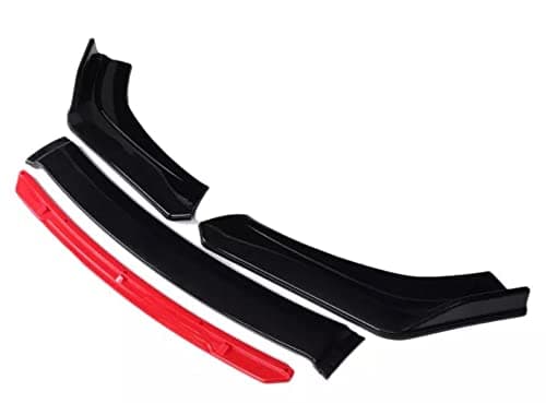 AUTO MT 4pcs/Set Car Universal Front Bumper Splitter Diffuser Splitter Durable Car Front Lip Chin Body Kit Bumper Lip Splitter Protection Spoiler (Black, RED)