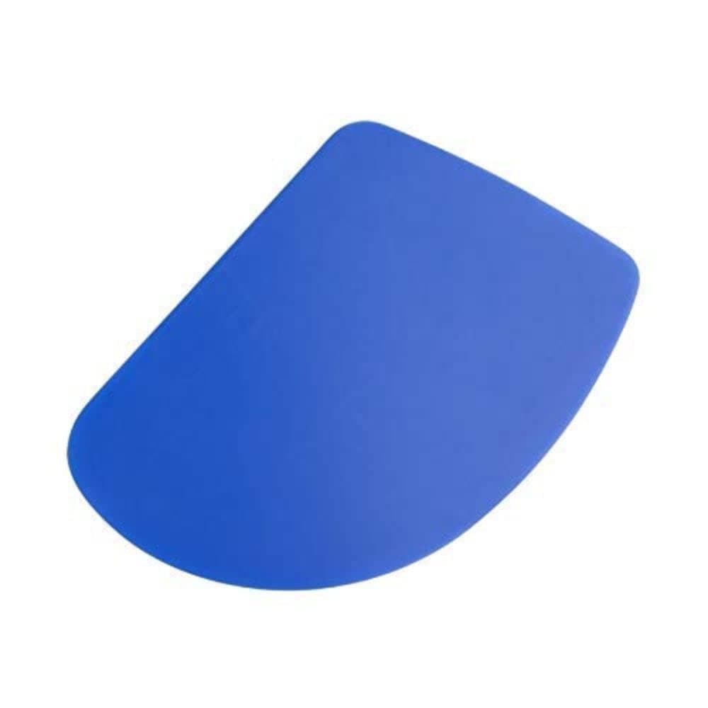 Vogue Plain Plastic Dough Scraper, Blue, Size: 76(W)mm, Material: Polypropylene, Rounded Edge for Scraping Bowls, Easy Clean, Commercial & Home Kitchen Use, E401