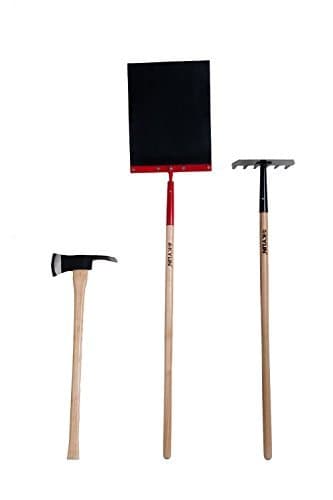 KYLIN Firefighter Hand Tools 3 Pieces Include McLeod Rake Fire Axe Swatter Flapper with Ash Wood Handle
