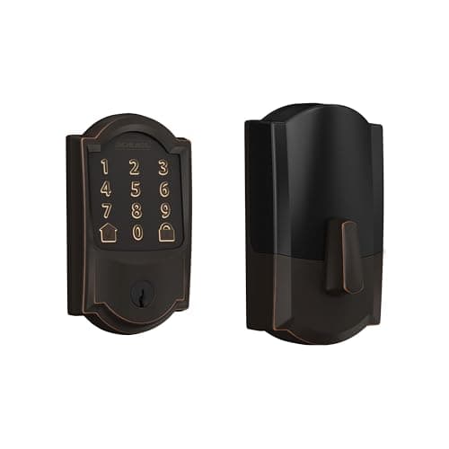 Encode Smart WiFi Deadbolt with Camelot Trim in Aged Bronze (BE489WB CAM 716)