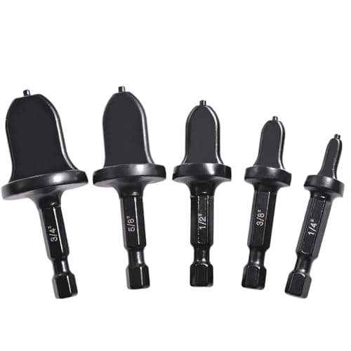 HVAC Copper Tube Swaging Tool 5PC Set, Copper Pipe Expander Bit for Air Conditioner Repairing, Include 3/4 5/8 1/2 3/8 and 1/4, Hex Shank for Imapact Drill and Power Drill