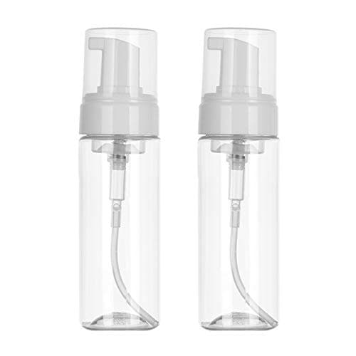 Foaming Dispenser 7oz Transparent Empty Spray Bottle 2Pcs Plastic Foam Pump Travel Soap Portable Foam Bottle (200ml)