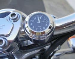 Motorcycle Handlebar Clock, BLACK Dial for 1.0" bars