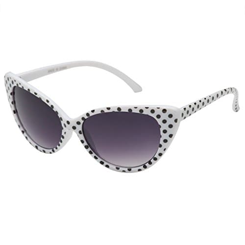 grinderPUNCH Polka Dot Cateye Mod Cute Sunglasses