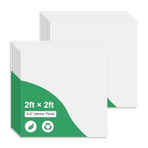 Smooth White Drop Ceiling Tiles, 2' x 2', PVC Ceiling Panels, 24x24 Inches, Waterproof, Washable, Fireproof, High Grade PVC, Shatterproof, Set of 10 Tiles