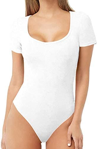 Women's Scoop Neck T Shirts Basic Bodysuits Jumpsuits