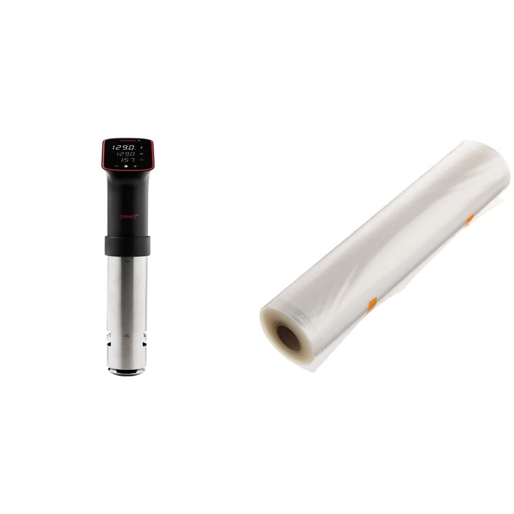 Anova Culinary (ANOVA) ᴿᴱᴰ Precision Cooker Pro, Black, Medium & Precision Vacuum Sealer Bag (Rolls),Clear,ANBR01