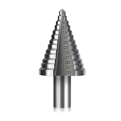 Audel professional HSS step drill UniBit, diameter 5-35 mm titanium, 2 cutting edges - conical drill bit - conical drill silver