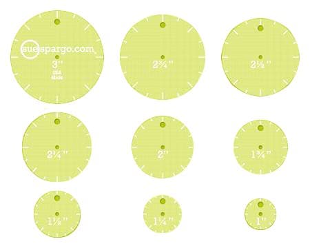 Sue Spargo Creative Stitching Templates - Nine Piece Set, Circles Easy''