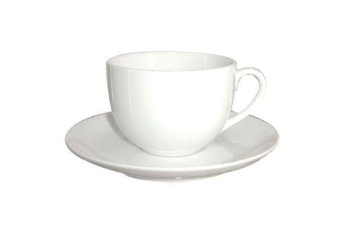 DEMA Simplicity White Ceramic Tea Cup and Saucer
