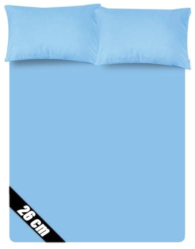 Sunshine Comforts Microfiber Fitted Sheets Breathable, Anti Wrinkle 26cm Deep Pocket Bed Sheets Double Bedding & Linen- Sky Blue Bedding Double 137 X 190 CM Double Fitted Sheet