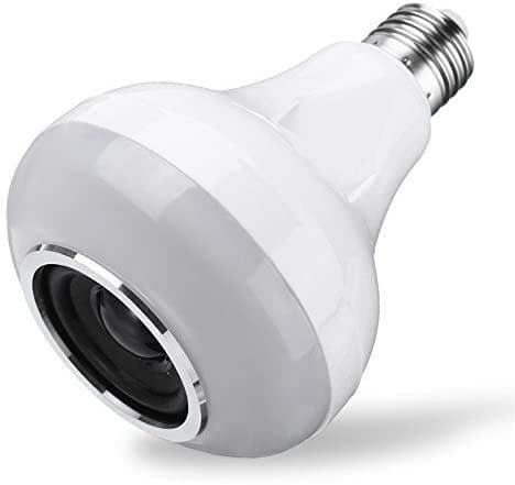 KeraizLED Wireless Bluetooth Speaker Music Bulb Light, E27/B22, 12 W, White with 24 Key Remote (E27)