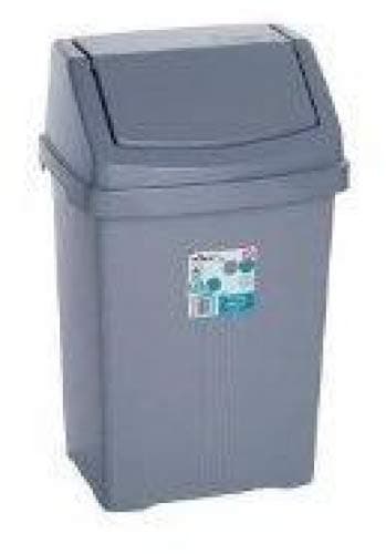 Whatmore 15 Litre Silver Plastic Swing Top Waste Bin