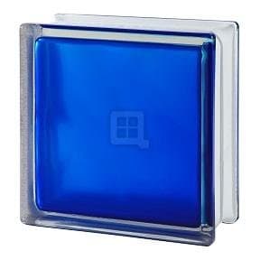 7.5 x 7.5 x 3 Brilly Wave Blue 100 Color Glass Block