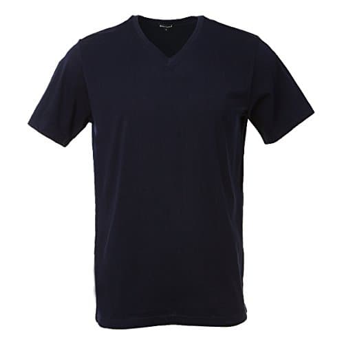 Rich Cotton V Neck (S, Navy)