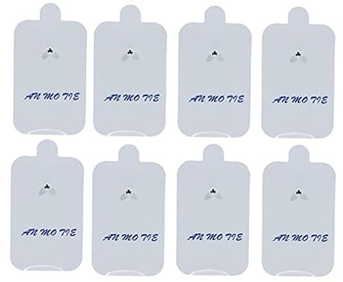 AGAM Digital Therapy Machine Electrodes Reusable TENS Unit Pads – Rectangle Shaped Electrodes Replacement Pads, Strong Stick Gel, Universal Compatibility for Muscle Relief & Pain Therapy (8-Pack)