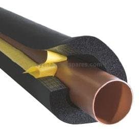 Pipe Insulation, 25mm Wall, 15mm Pipe Diameter, 2m Length, Rubber Material, Class O, 30.159 mm² Coverage