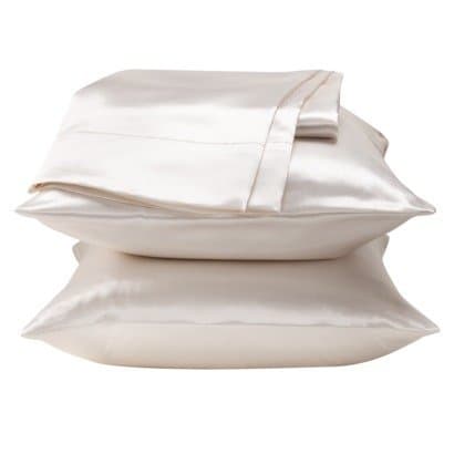 Dreamkingdom King Solid Silky Satin Pillow Cases - White (Pack of 2)