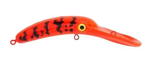 Mag Lip Trolling Plug 3.5, 3 1/2, Fluorescent Red Black Tiger