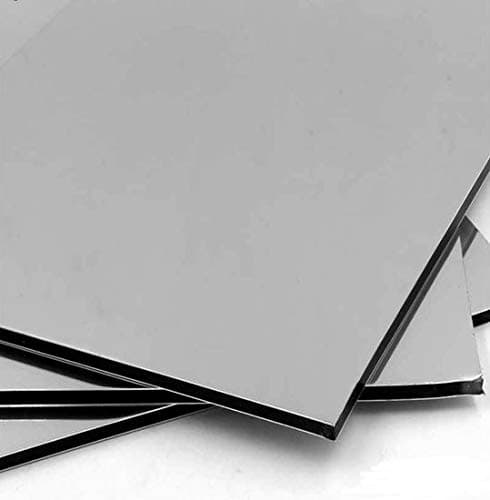 Tia Strong 3.5mm ACP (Aluminium Composite Panel) Board Sheets, Both Side Silver Aluminum Layer- 12x12 Inches-Pack of 2 with Cutter