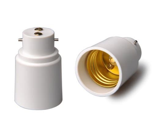 YiLighting - B22 to E26/E27 Two-Pin Socket to Standard Socket Edison Light Bulb Adapter Converter for LED Halogen CFL Light Lamp (2 Pack)