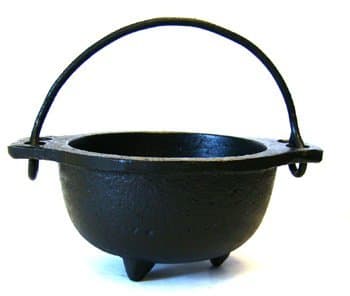 (2.5" Diameter) - Cast Iron Cauldron w/handle, ideal for smudging, incense burning, ritual purpose, decoration, candle holder, etc. (4" Diameter Handle to Handle, 2.5" Inside Diameter)