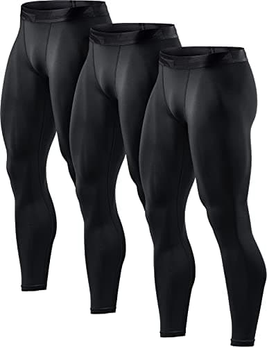 TSLA 1, 2 or 3 Pack Men's Compression Pants, Cool Dry Athletic Workout Running Tights Leggings with Pocket/Non-Pocket