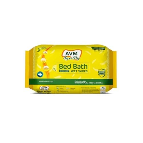 Bed Bath Wet Wipes Extra Large (32 * 32 cm) | Pack of 12-120 Pcs | Soft and Hygiene | Refreshing Sponge Bath | Skin-Friendly.