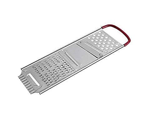 Multi-Purpose Stainless Steel Grater with Handle Kitchen Tool, (Cheese and Vegetable Grater, Slicer, Chips Maker). (SS Grater/Pealer)