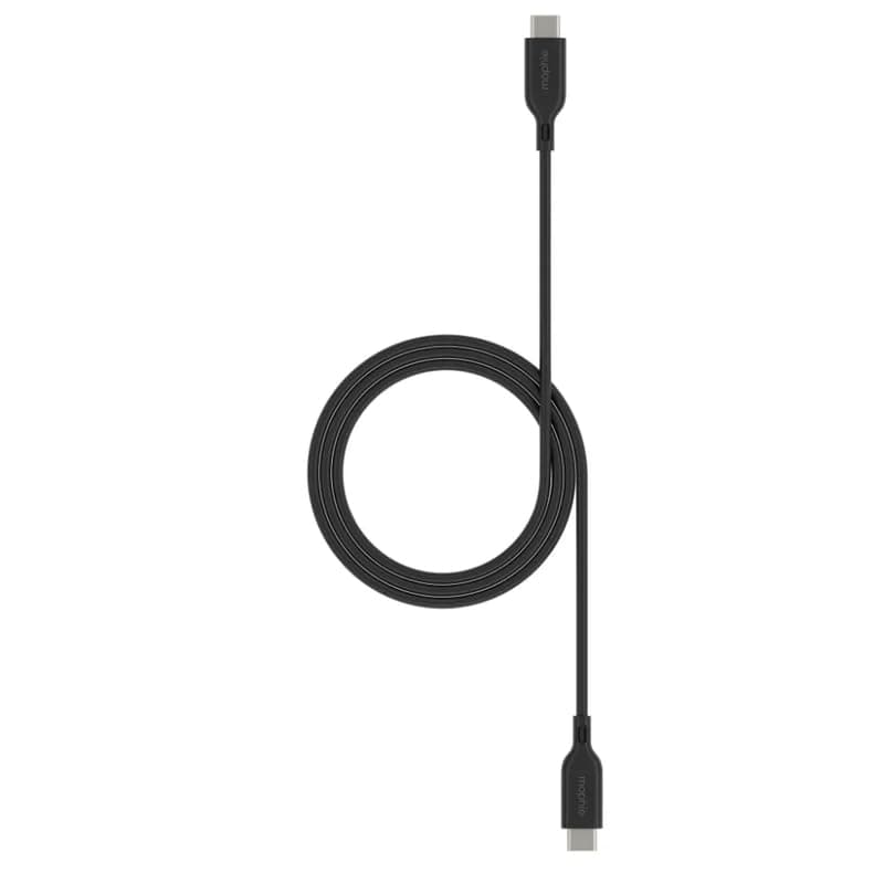 mophie Essentials USB-C to USB-C Cable (1M) – Fast Charging, Durable & Tangle-Free, High-Speed Data Transfer – Black