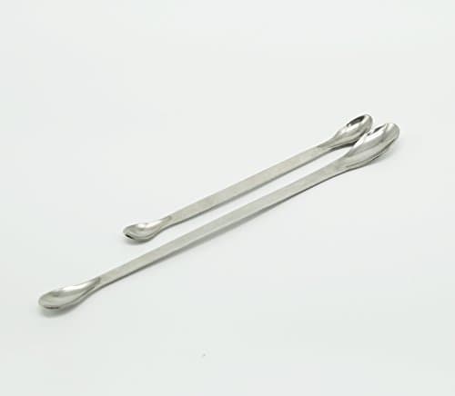 Stainless Steel Micro Scoop Reagent Lab Sampling Spoon Lab Spatulas Scoop Bar Spoon Medical Pharmacy Mini Micro Spoon Scoop 2Pcs for 22cm 2 Pcs for 16cm
