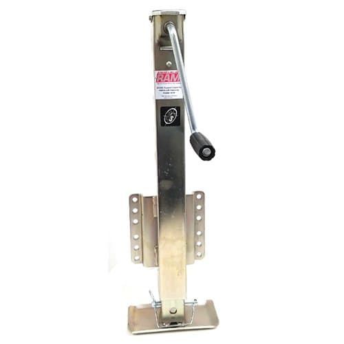 2,500 lbs. capacity Marine fixed mount bolt-on zinc heavy duty drop leg trailer jack with foot.