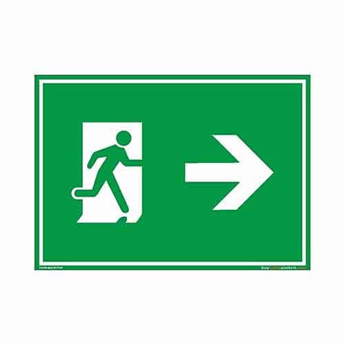buysafetyposters.com - Emergency Exit Sign with Right Arrow In Marathi - Hard Plastic Lamination - (LandscapeA5, 8 inch X 6 inch, Multicolor)